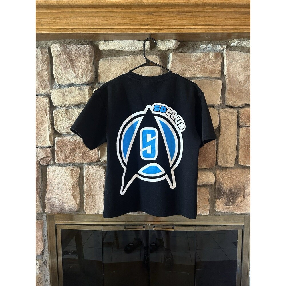SnowDay SD Club Black Star Fleet Oversized Men’s S Baggy T Shirt Gym Stretchy